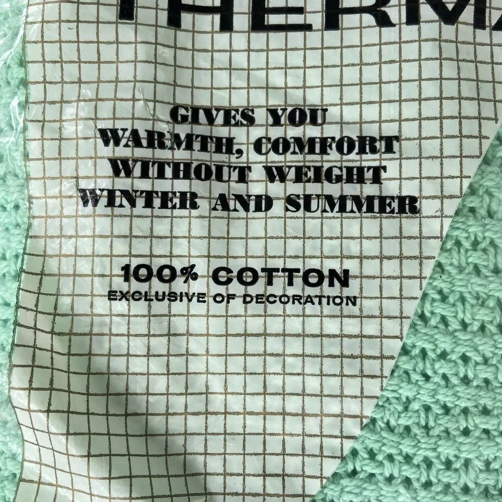 VTG Therma-Weave 100% Honeyweave Cotton Blanket First Lady USA Green